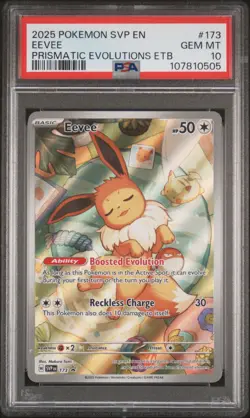 2025 POKEMON SVP EN-SV BLACK STAR PROMO #173 EEVEE PSA 10 - Image 1