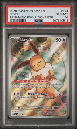 2025 POKEMON SVP EN-SV BLACK STAR PROMO #173 EEVEE PSA 10 - Image 1