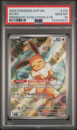 2025 POKEMON SVP EN-SV BLACK STAR PROMO #173 EEVEE PSA 10 - Image 1