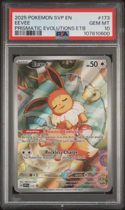2025 POKEMON SVP EN-SV BLACK STAR PROMO #173 EEVEE PSA 10 - Image 1