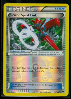 Pokemon SCIZOR SPIRIT LINK 111/122 - XY BREAKpoint - Rev Holo - MINT - Image 1
