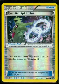 Pokemon TYRANITAR SPIRIT LINK 81/98 - XY Ancient Origins - Rev Holo - MINT - Image 1