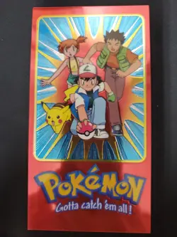 2000 topps Animation Tin Topper Box Ash Pikachu jumbo tv pokemon #2 Chrome D431 - Image 1