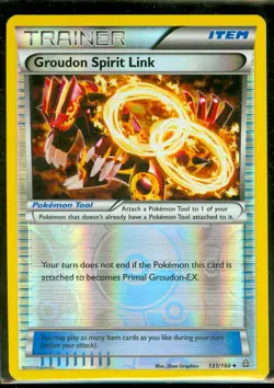 Pokemon GROUDON SPIRIT LINK 131/160 - XY Primal Clash Rev Holo - MINT - Image 1