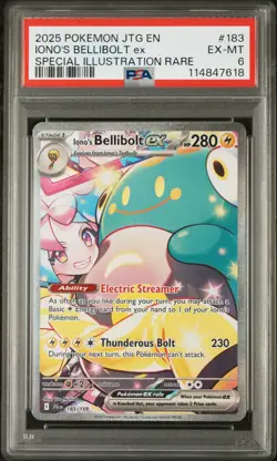 2025 POKEMON JTG EN-JOURNEY TOGETHER #183 IONO'S BELLIBOLT EX PSA 6 - Image 1
