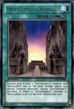 Hidden Temples Of Necrovalley - Rare 1st Edition LVAL-EN066 - LP - YuGiOh - Image 1