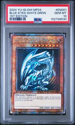 2024 YU-GI-OH! MP24-25TH ANV TIN: DUELING MIRRORS BLUE-EYES WHITE DRAGON PSA 10 - Image 1