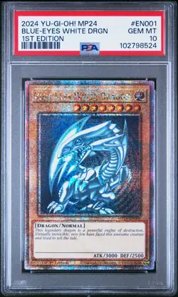 2024 YU-GI-OH! MP24-25TH ANV TIN: DUELING MIRRORS BLUE-EYES WHITE DRAGON PSA 10 - Image 1