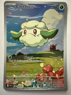 Cottonee 090/086 Pokemon TCG S&V White Flare Illustration Rare Holo Card NM - Image 1