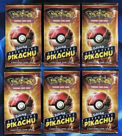 Pokemon TCG Detective Pikachu 2 Card Booster Pack Sealed Lot X6 Sun & Moon Promo - Image 1