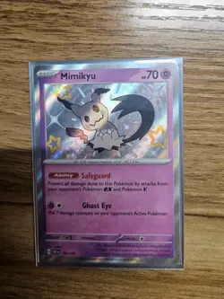 Mimikyu 160/091 Pokemon TCG Paldean Fates Shiny Rare Holo Card NM Condition - Image 1