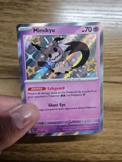 Mimikyu 160/091 Pokemon TCG Paldean Fates Shiny Rare Holo Card NM Condition - Image 4