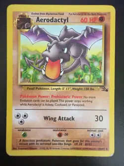 Aerodactyl #16 Fossil Set Vintage Pokemon Card LP Ken Sugimori - Image 1