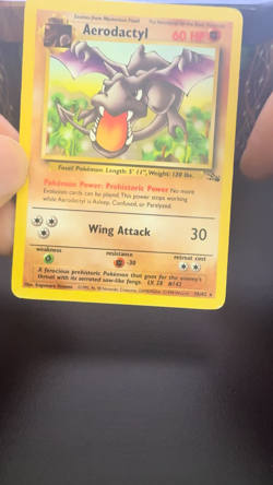 Aerodactyl #16 Fossil Set Vintage Pokemon Card LP Ken Sugimori - Image 2