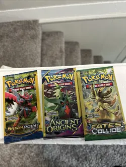 Pokemon XY 3 Card Packs Beakpoint Ancient Origins & Fates Collide Sealed - Image 1