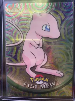 2000 Topps Chrome Pokemon #151 Mew TV Set Holo Card - Image 1