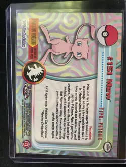 2000 Topps Chrome Pokemon #151 Mew TV Set Holo Card - Image 2