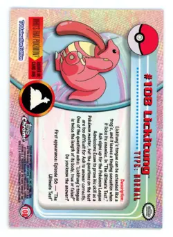 Pokemon Card - Lickitung #108 - Topps Chrome - Image 2