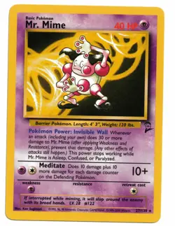 Pokemon Card: Mr. Mime 27/130 Base Set 2 Rare! EXC - Image 1