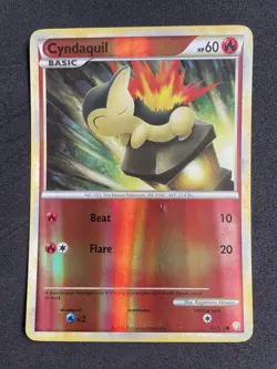 CYNDAQUIL 61/123 POKEMON CARD (HEARTGOLD & SOULSILVER SET) REVERSE HOLO MP - Image 1