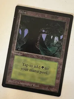 Magic the Gathering MTG Beta Forest v.3 (DARK) LP (Beta Bob) - Image 1