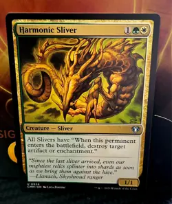 magic the gathering - Harmonic Sliver - Creature - Uncommon - Green, White - Image 1