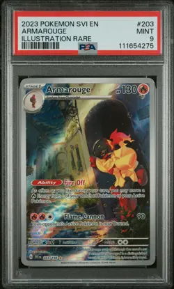 2023 POKEMON SVI EN-SCARLET & VIOLET ILLUSTRATION RARE #203 ARMAROUGE PSA 9 - Image 1