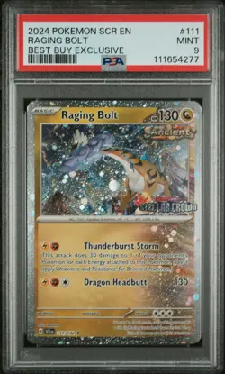 2024 POKEMON SCR EN-STELLAR CROWN BEST BUY EXCLUSIVE #111 RAGING BOLT PSA 9 - Image 1