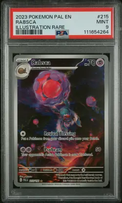 2023 POKEMON PAL EN-PALDEA EVOLVED ILLUSTRATION RARE #215 RABSCA PSA 9 - Image 1