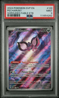 2024 POKEMON SVP EN-SV BLACK STAR PROMO #129 PECHARUNT PSA 9 - Image 1