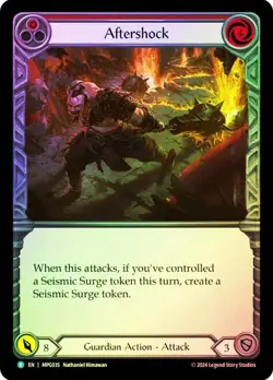 FAB RAINBOW FOIL Aftershock (Red) - Mastery Pack Guardian Card # 035 - Image 1