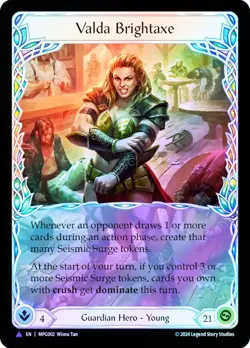 FAB COLD FOIL Valda Brightaxe (Marvel) - Mastery Pack Guardian Card # 002 - Image 1