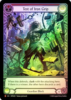 FAB RAINBOW FOIL Test of Iron Grip (Extended Art) - Mastery Pack Guardian Card - Image 1