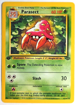 Pokemon TCG Parasect 1st Edition Wizards Of The Coast 1999 Jungle Set Card 41 - Image 1