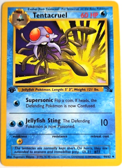 Pokemon Tentacruel TCG 1st Edition 1999 Wizards Of The Coast Fossil Set Card 44 - Image 1