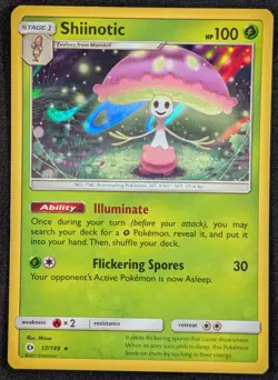 Shiinotic 2017 Sun & Moon Holo Rare Pokemon Card 17/149 (NM) - Image 1