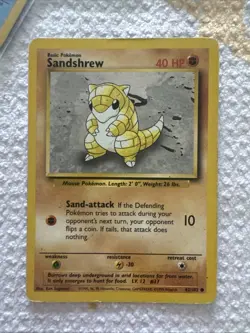 Pokemon Sandshrew Card 062/102 Base Set Regular - Image 2