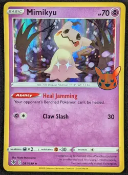 Mimikyu Trick or Trade Promo Holo Rare Pokemon Card 081/189 (NM) - Image 1