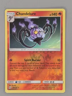 Pokemon TCG Chandelure 30/236 Card Unified Minds Reverse Holo Rare Mint - Image 1
