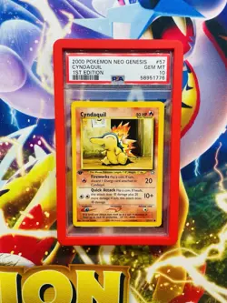 PSA 10 GEM MINT Cyndaquil 57 Neo Genesis 1st Edition Pokemon Card - Image 1