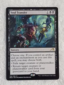 MTG Soul Transfer #122 Kamigawa: Neon Dynasty Magic Gathering Card Rare NM - Image 1