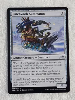 MTG Patchwork Automaton #254 Kamigawa Neon Dynasty Magic Gathering Card U NM - Image 2