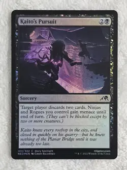 MTG Kaito's Pursuit FOIL #103 Kamigawa Neon Dynasty Magic Card NM - Image 1