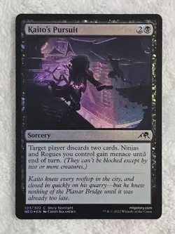 MTG Kaito's Pursuit FOIL #103 Kamigawa Neon Dynasty Magic Card NM - Image 2