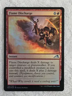 MTG Flame Discharge FOIL #142 Kamigawa Neon Dynasty Magic Card U NM - Image 1