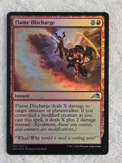 MTG Flame Discharge FOIL #142 Kamigawa Neon Dynasty Magic Card U NM - Image 2