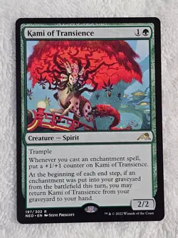 MTG Kami of Transience #197 Kamigawa Neon Dynasty Magic Card Rare NM - Image 1