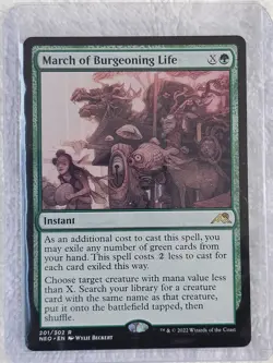 MTG March of Burgeoning Life #201 Kamigawa Neon Dynasty Magic Card Rare NM - Image 4