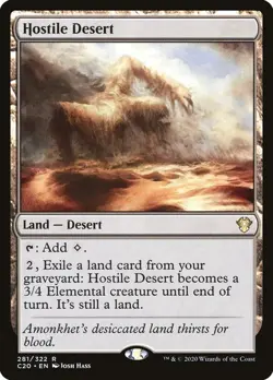 Hostile Desert #281 Commander 2020 MTG MAGIC LAND DESERT R O253 - Image 1