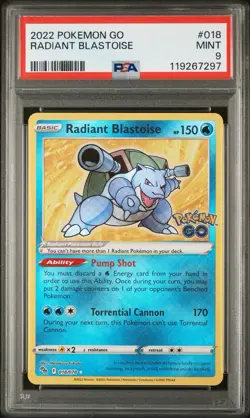 PSA 9 - Radiant Blastoise 018/078 Pokemon Go - Image 1